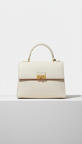 Leather tote with Italian grain