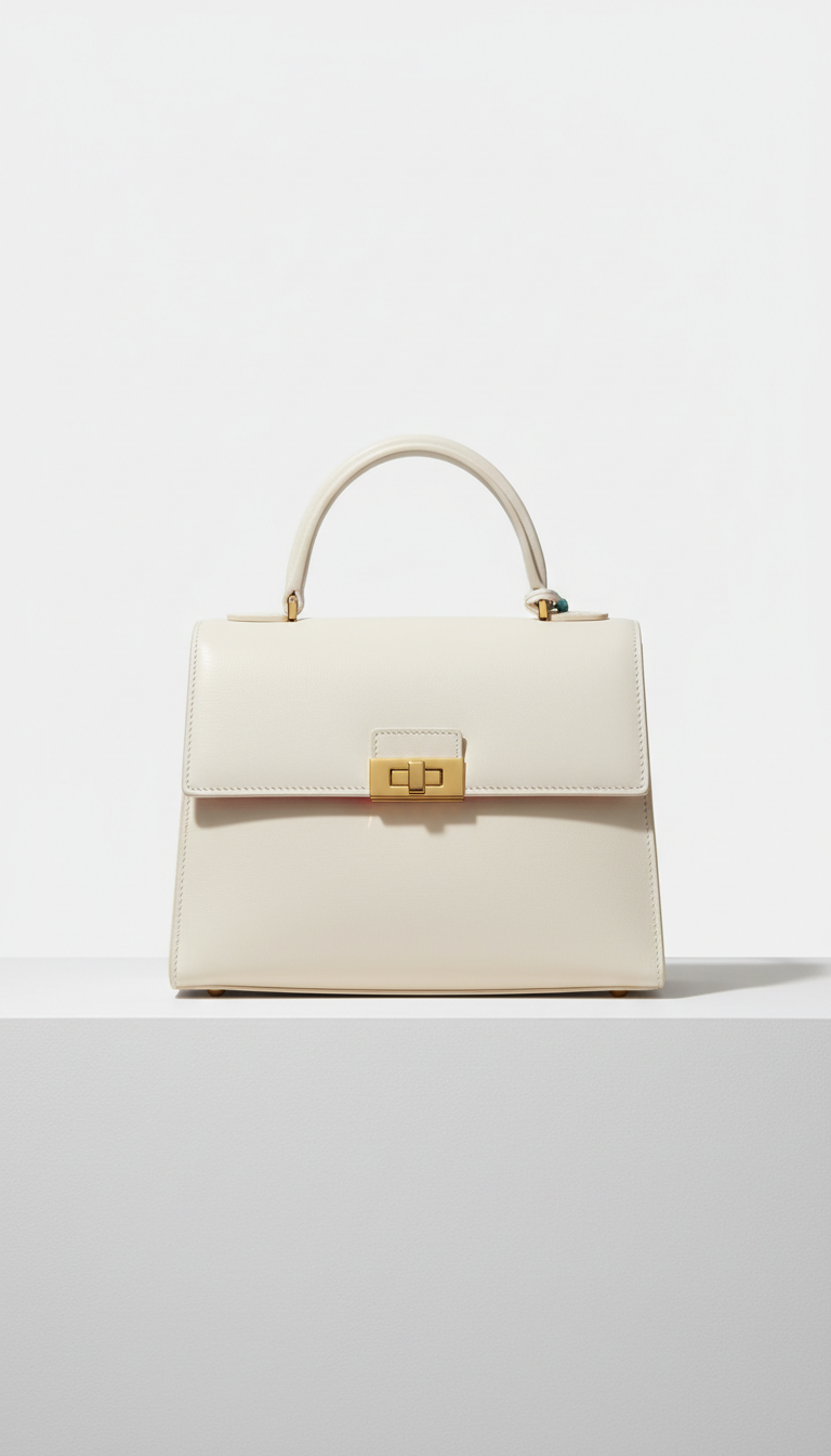 Leather tote with Italian grain
